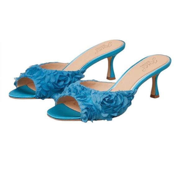 Badgley Mischa Blue Satin Slip-on Kitten Heel
Sandals(Size 7) - Picture 1 of 8